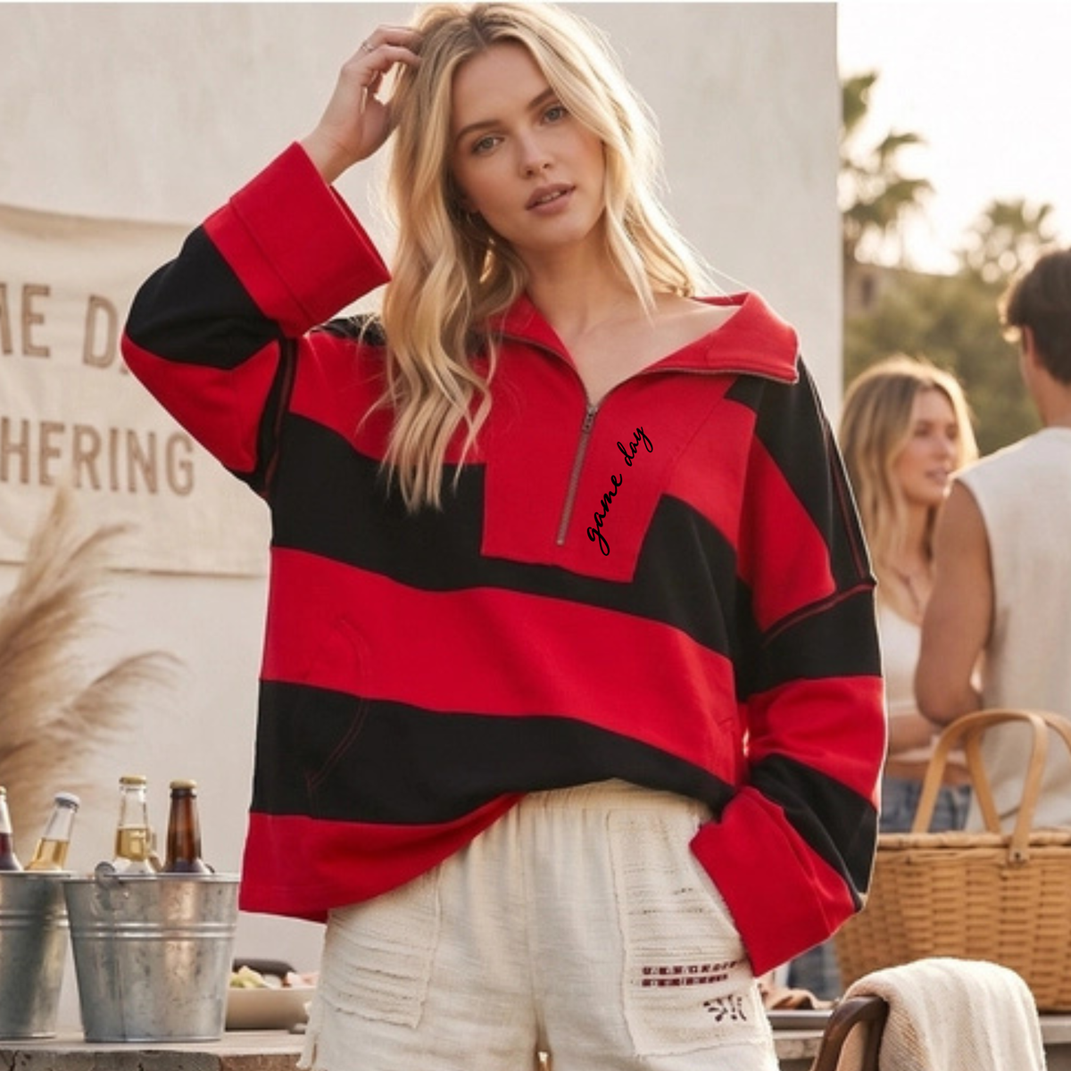 Adult Oversized Game Day Quarter-Zip