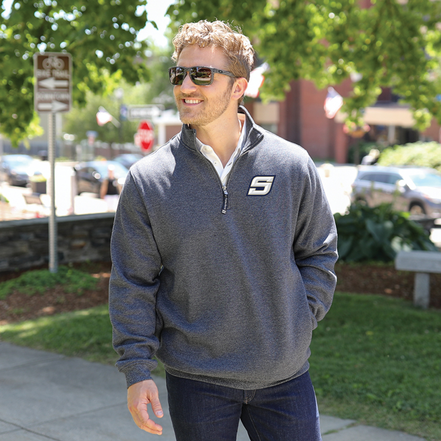 SS -  S Charles River Quarter Zip Sweatshirt